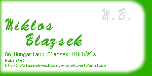 miklos blazsek business card
